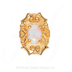GS455 OP - 14 Karat Gold Opal Slide 